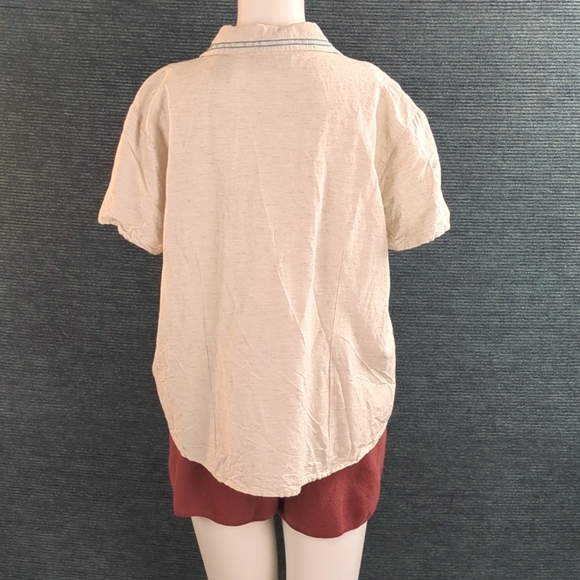 Vintage Lemon Grass Studio Embroidered Button Down Shirt. Cotton/Rayon/Linen - Picture 7 of 13